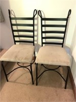 Pair of Metal and fabric Chairs