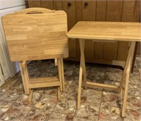 Set of 4 Wooden Tray Tables