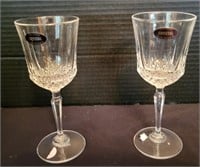 2pc. Lead Crystal Wine Glasses