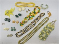 Green and Yellow Jewelry Lot
