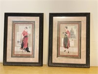 Vintage Framed Paris Women Prints