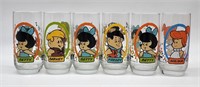 6 1986 Pizza Hut Flintstone Promotional  Drinking