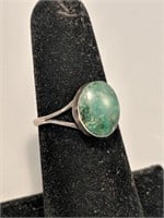 Vintage Sterling Silver,  turquoise Ring Size