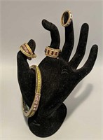 Heidi Daus Fashion Jewelry 3 Rings and Bracelet,