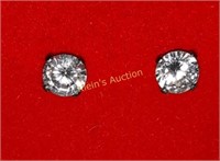 sterling & CZ earrings 1.5 carats !!