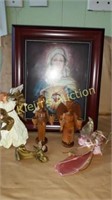 Immaculate Heart of Mary picture & candle holders+