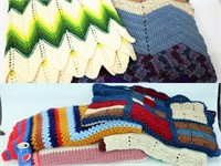 6 Hand-Made Afghan Throws, Blankets