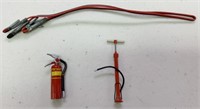 Jumper cables, fire extinguisher & tire pump
