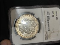 1898 MS66 NGC Morgan Silver Dollar Coin