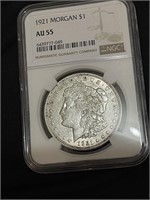 1921 AU55 NGC Morgan Silver Dollar Coin