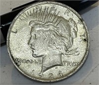 1924 Peace Silver  Dollar Coin