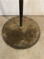 Antique HIVIS Oils Cast Iron Sign Base