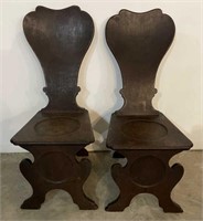 Very Early Antique Oak Chairs