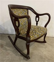 Antique Victorian Mahogany Empire Rocking Chair