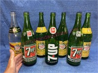 Lot of 7 bottles (7up - Canada Dry)