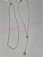(2) Sterling silver necklaces