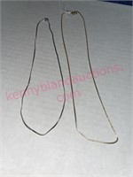 (2) Sterling silver chain necklaces