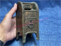 Old "US Mail" 6.5in metal bank