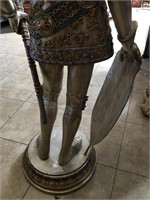 Polychrome bronze Knight statue Value $10,500