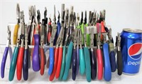 Large Lot Specialty Jewelry Pliers w Holder