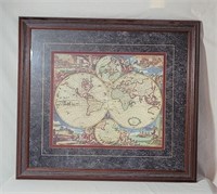Antique Map of the World by Dankerts 1985
