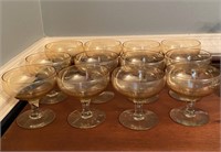 12 Vintage Amber Champagne Cups