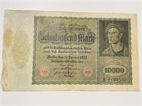 1922 Germany 10000 Marks Berlin Reichsbanknote