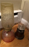 Two MCM Oil Lamps, One Textured base and shade ,