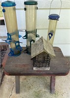 Outside Table with bird feeders