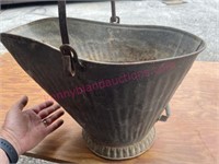 Old galvanized coal bucket