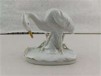 White Crane Glass Figurine