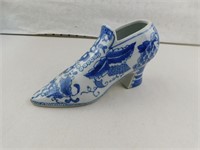Blue/White Glass Shoe