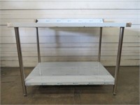 NEW 4' S/S 2 TIER WORK TABLE APPROX. 4' X 2 1/2'