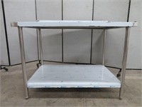 NEW 4' S/S 2 TIER WORK COUNTER 4' X 2 1/2'