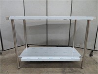 NEW 4' S/S 2 TIER WORK TOP TABLE 4' X 2'