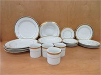 20 PCS WHITE / GOLD CHINA SETS - SEE LIST BELOW