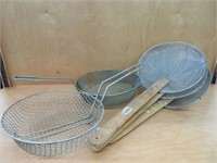 2 FRY BASKETS - 3 STRAINERS