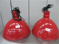 2 RED HANGING HEAT LAMPS APPROX. 20.5"