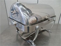 S/S ROLL-TOP CHAFER ON STAND W LINER & LID