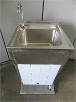 NEW S/S PEDESTAL HAND SINK W TAP & FOOT LEVER
