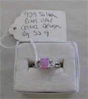 925 Pink Opal Celtic Design Ring Size 9