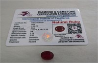 5.00ct Red Ruby Oval Cut