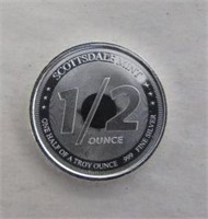 1/2 OZ .999 Silver Round - Scottsdale Mint
