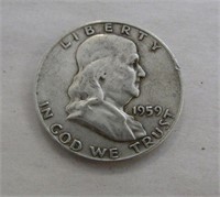 1959 Ben Frankkin Half Dollar