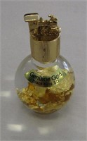 Bottle 24k Gold Flake From CA W/Railroad Engine