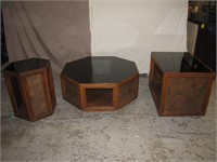 Mid Century Glass Top Tables