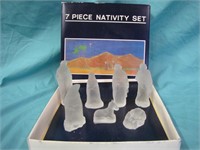 7 Pc Glass Nantucket Nativity Scene