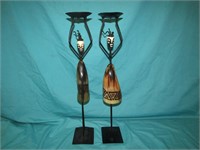 African Style Candle Holders Made in Kenya 18"T