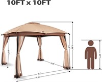 FAB BASED 10x10 Gazebo for Patio, Double Vent Cano