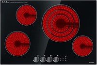 Electric Cooktop 30 inch, ECOTOUCH 4 Burner Radian